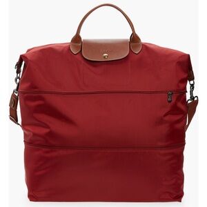 Longchamp expandable zip travel bag 21” in red